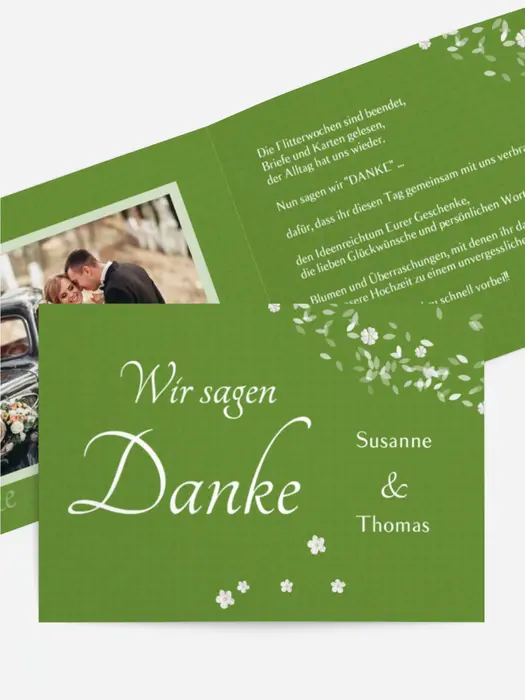Dankeskarte Hochzeit "Romantic Flower"