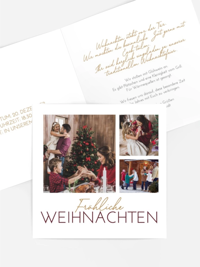 Einladung Weihnachten Abend am Kamin