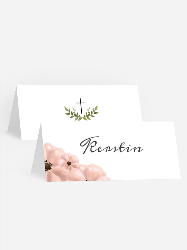 Tischkarte Konfirmation Blumig