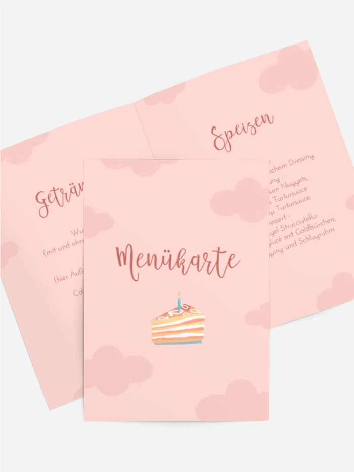 Menükarte Geburtstag Cloud-Urlaub Menükarte Geburtstag Cloud-Urlaub