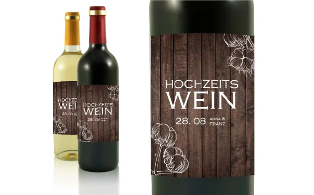 Hochzeit Flaschenetiketten Starke Wand