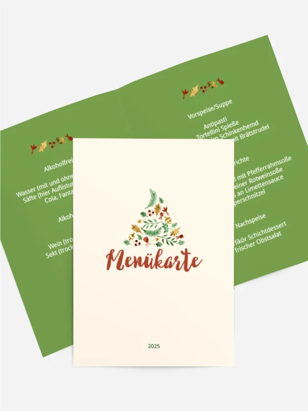 Menükarte Weihnachten Das Beste für Weihnachten