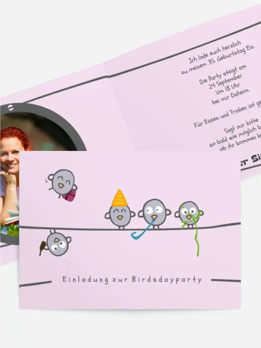 Geburtstagseinladung Vogelparty Foto