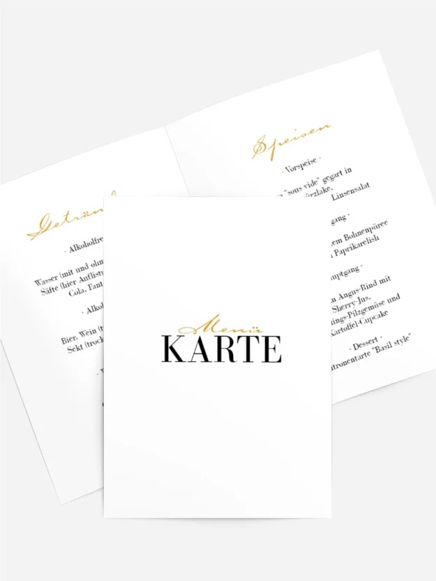 Menükarte Geburtstag Neue vierzig