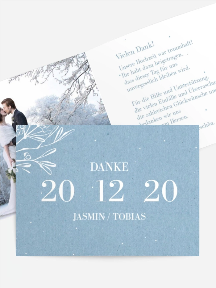 Dankeskarte Hochzeit "Eisblume" Dankeskarte Hochzeit "Eisblume"