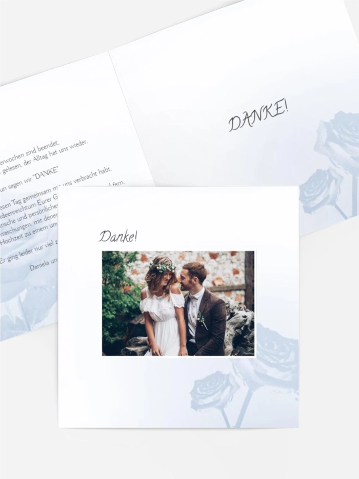 Dankeskarte Hochzeit "Rose" Dankeskarte Hochzeit "Rose"