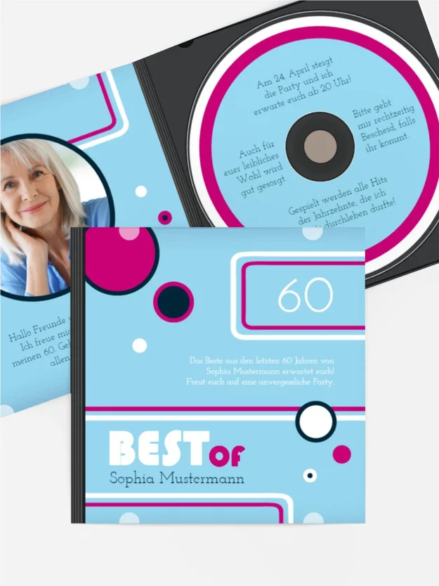 Geburtstagseinladung Best Of CD Foto 60 Geburtstagseinladung Best Of CD Foto 60