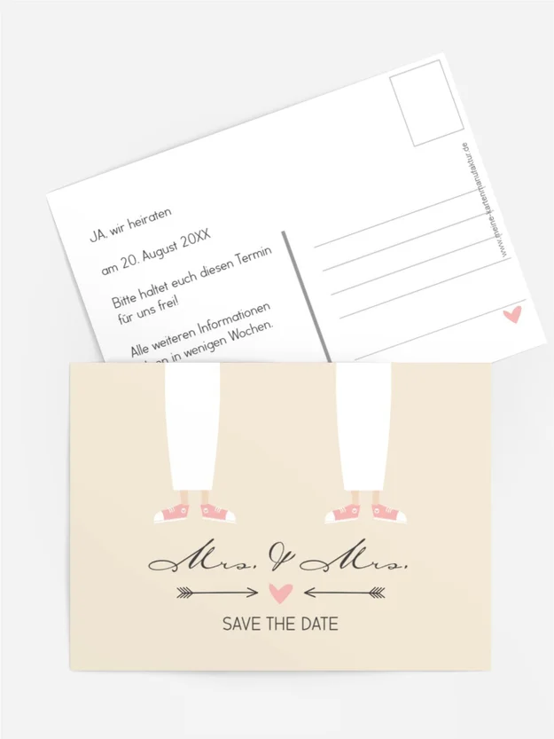 Save the Date Karte zur Hochzeit Pärchen - Frauen