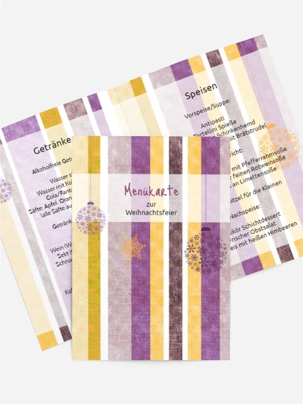 Menükarte Weihnachten Schmuck
