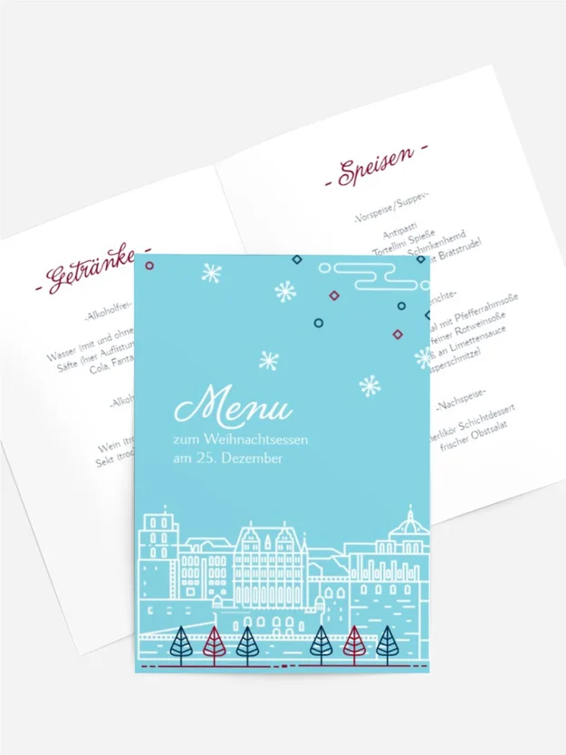 Weihnachtsmenükarte Weihnachten in Heidelberg 2