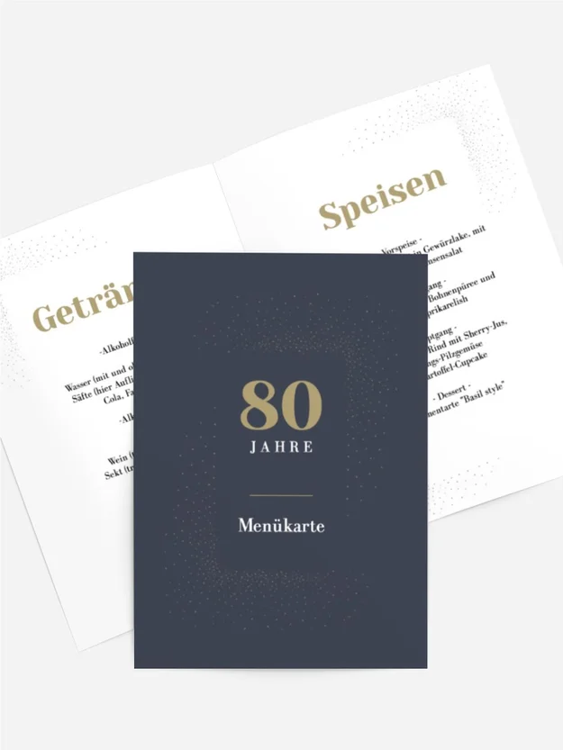 Menükarte Geburtstag Sternbogen