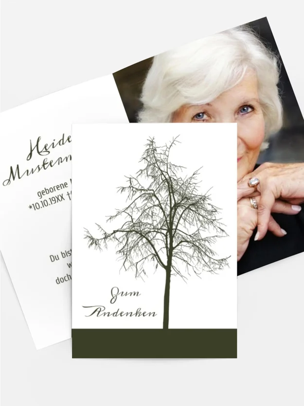 Sterbebildkarte Tree