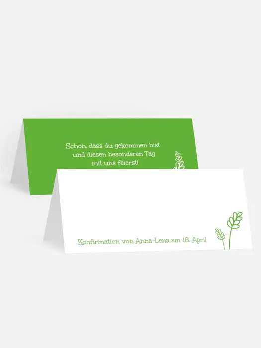 Tischkarte Konfirmation Gräser Tischkarte Konfirmation Gräser