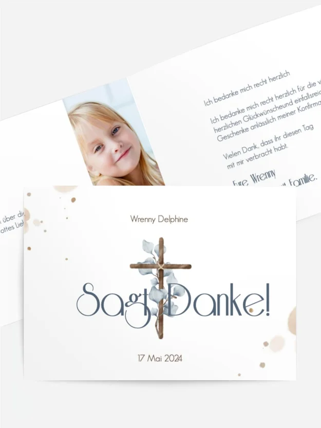 Dankeskarte Konfirmation Eukalyptusstrauch