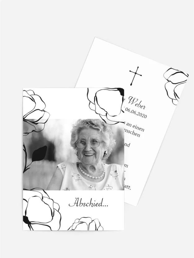 Trauerkarte Schwarzer Blütentag