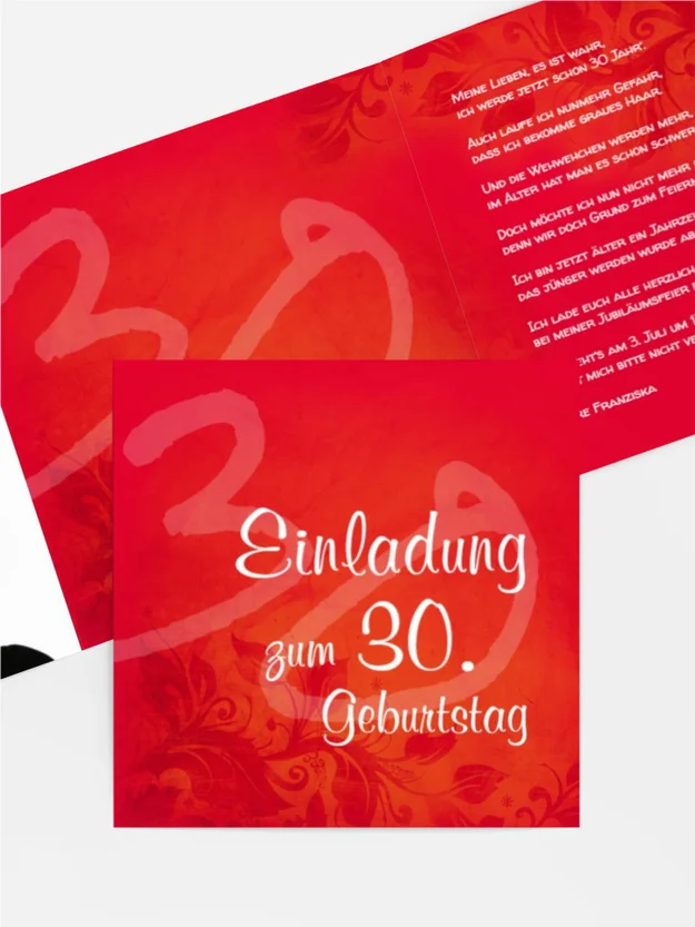 Geburtstagseinladung floral verspielt 30 Foto