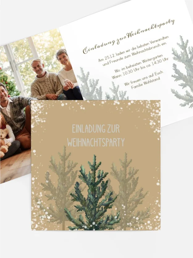 Fotoeinladung Weihnachten Festlicher Wald Fotoeinladung Weihnachten Festlicher Wald