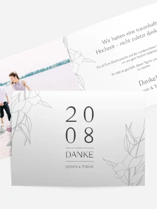 Dankeskarte Hochzeit "Blumenreigen"