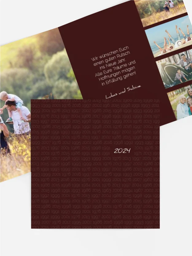 Neujahrskarte Zahlenspiel