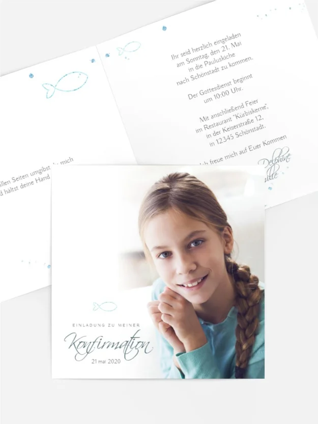 Einladungskarte Konfirmation Fay