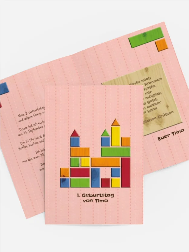 Geburtstagseinladung Bausteine