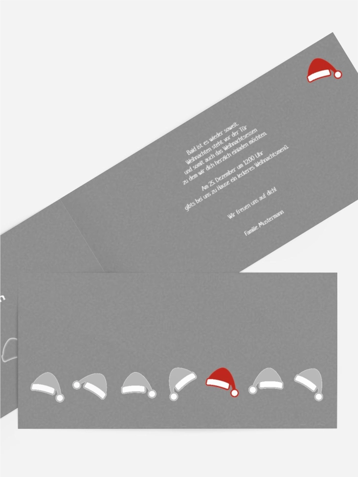 Weihnachtseinladung Privat Mützenreihe Weihnachtseinladung Privat Mützenreihe