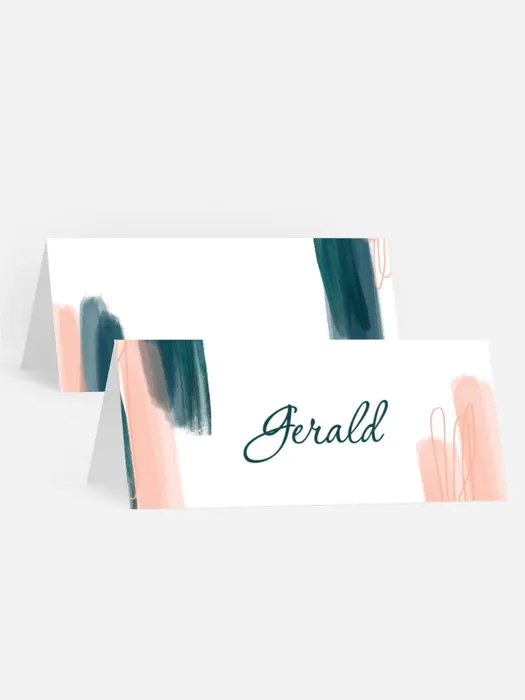 Tischkarte Geburtstag  Farbstriche Tischkarte Geburtstag  Farbstriche