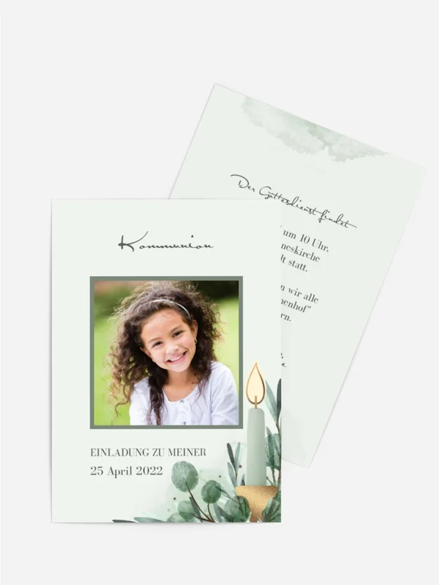 Einladungskarte Kommunion Fröhliches Bekennen Einladungskarte Kommunion Fröhliches Bekennen