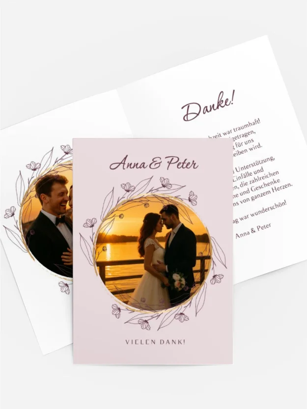 Dankeskarte Unter den Blumen