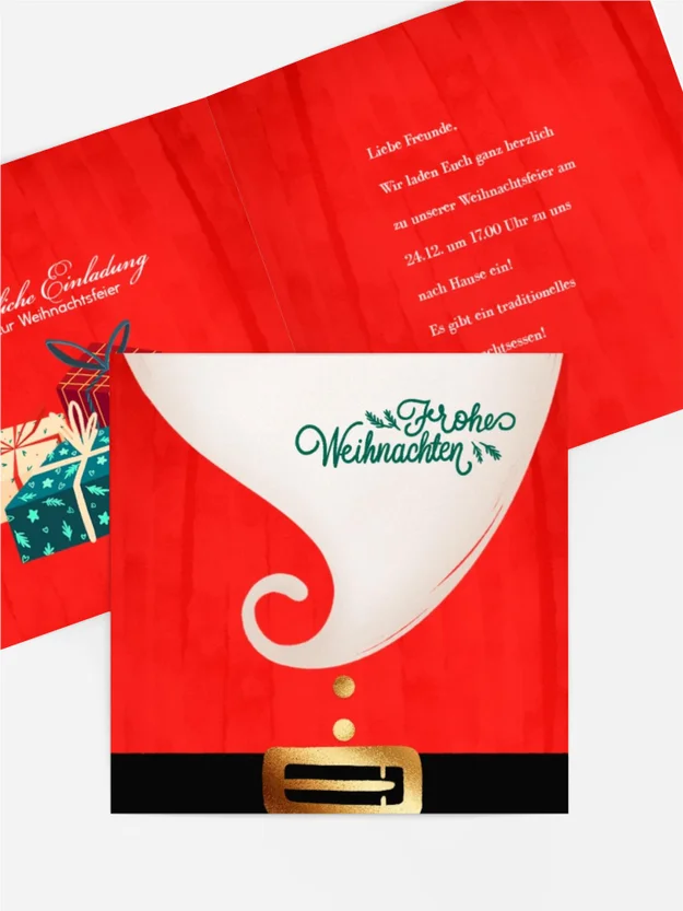 Weihnachtseinladung Weihnachtsmann Bart Weihnachtseinladung Weihnachtsmann Bart