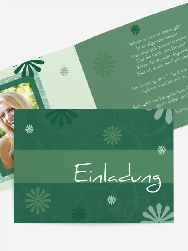 Einladungskarte classic flower Foto