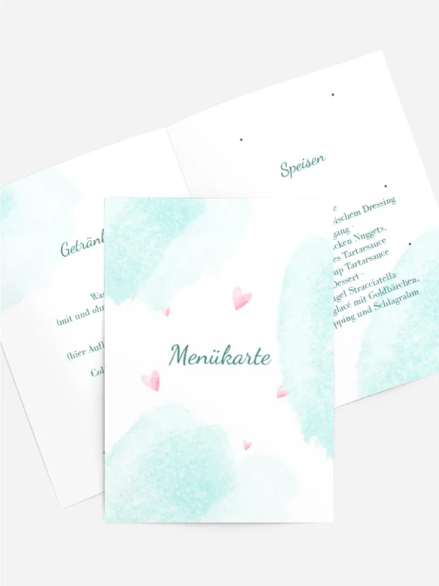 Menükarte Geburtstag Herzchenhimmel