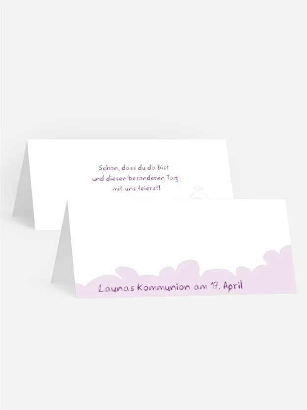 Tischkarte Kommunion Engelchen Mädchen Tischkarte Kommunion Engelchen Mädchen