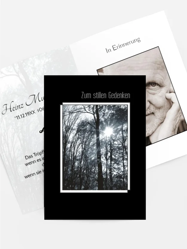 Sterbebildkarte Wald