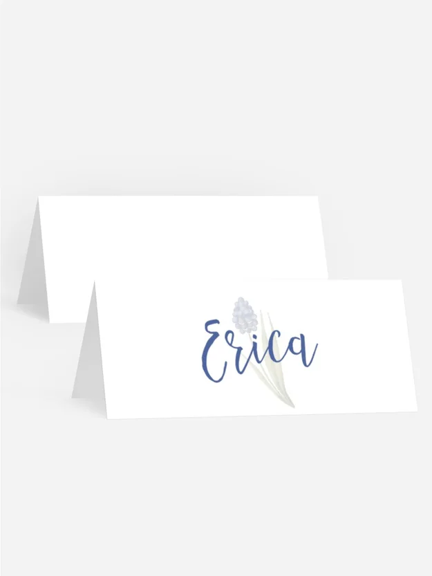 Tischkarte Konfirmation Muscari-Blumen