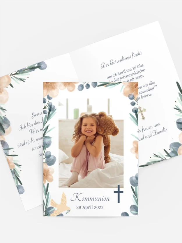 Einladungskarte Kommunion Frühlingssegen Einladungskarte Kommunion Frühlingssegen