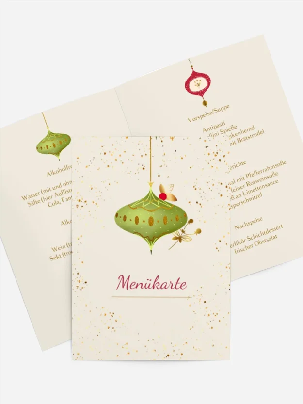 Menükarte Weihnachten Vintage Weihnachtsdekorationen