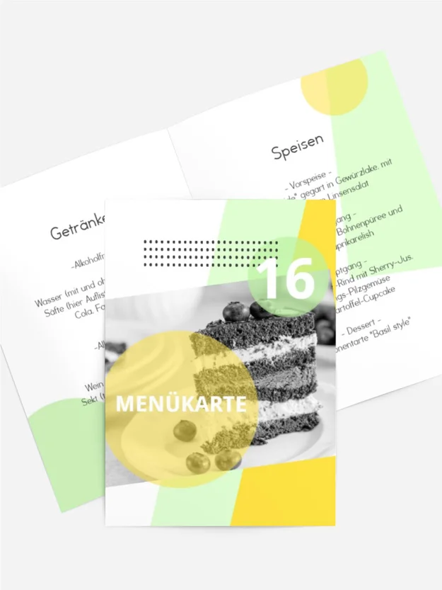 Menükarte Geburtstag modern youth style