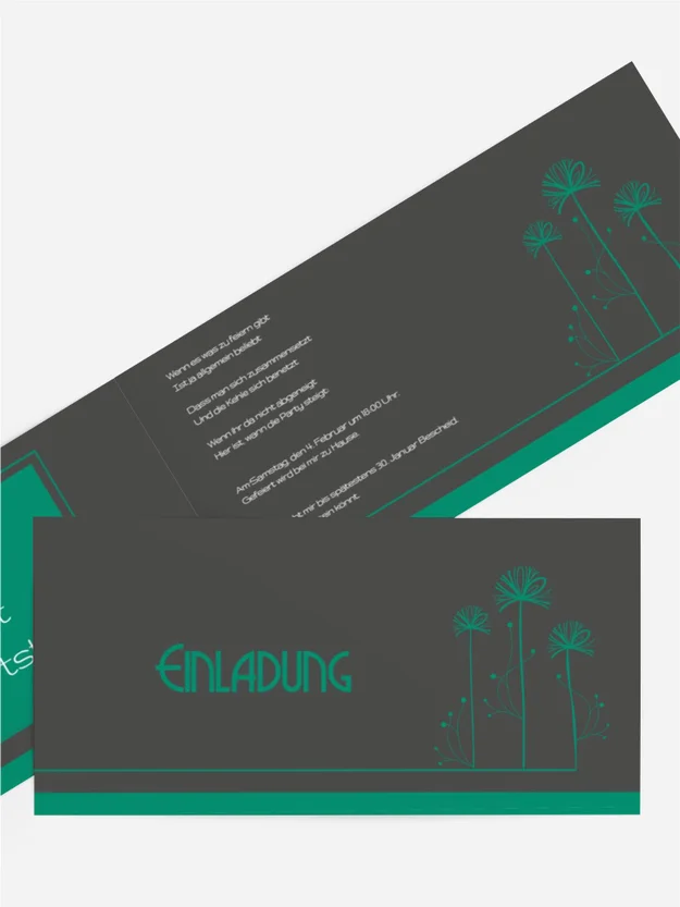 Einladung zum Geburtstag Blume abstrakt