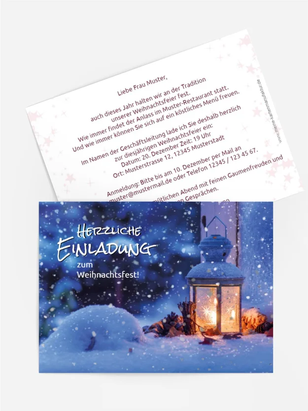Einladung Weihnachten Geschäft Laterne