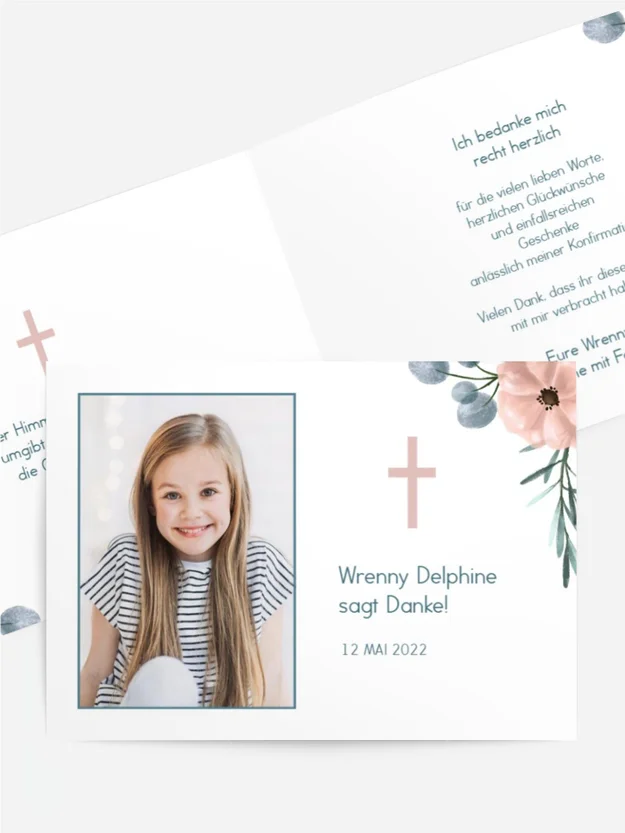 Dankeskarte Konfirmation Blütengedicht Dankeskarte Konfirmation Blütengedicht