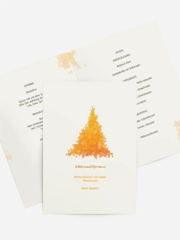 Weihnachts Menükarte Designerbaum