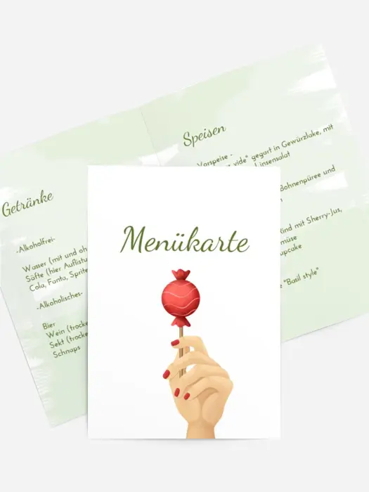 Menükarte Geburtstag  Rote Stimmung