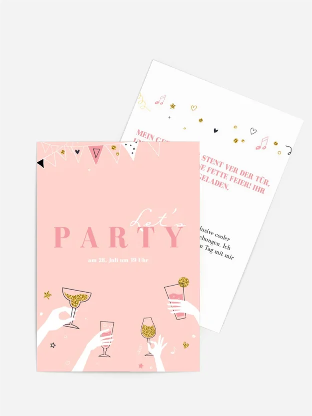 Geburtstagseinladung Gläser oben drauf