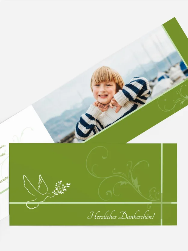 Dankeskarte zur Kommunion floral