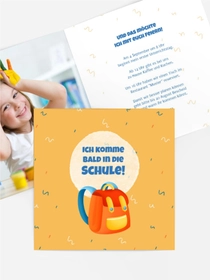Einladungskarte Einschulung Schulranzen
