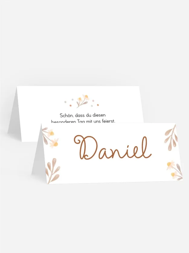 Tischkarte Taufe Plüschfreund