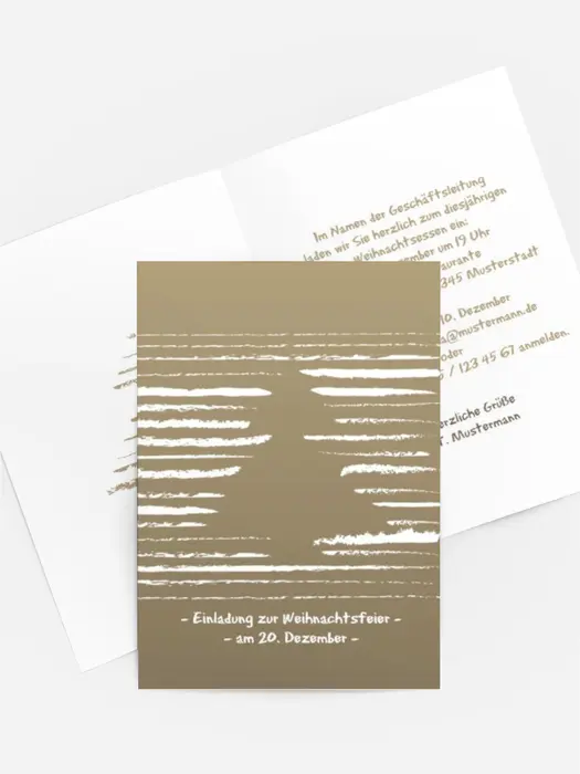 Weihnachts Einladungskarte geschäftlich Kreidentanne Weihnachts Einladungskarte geschäftlich Kreidentanne