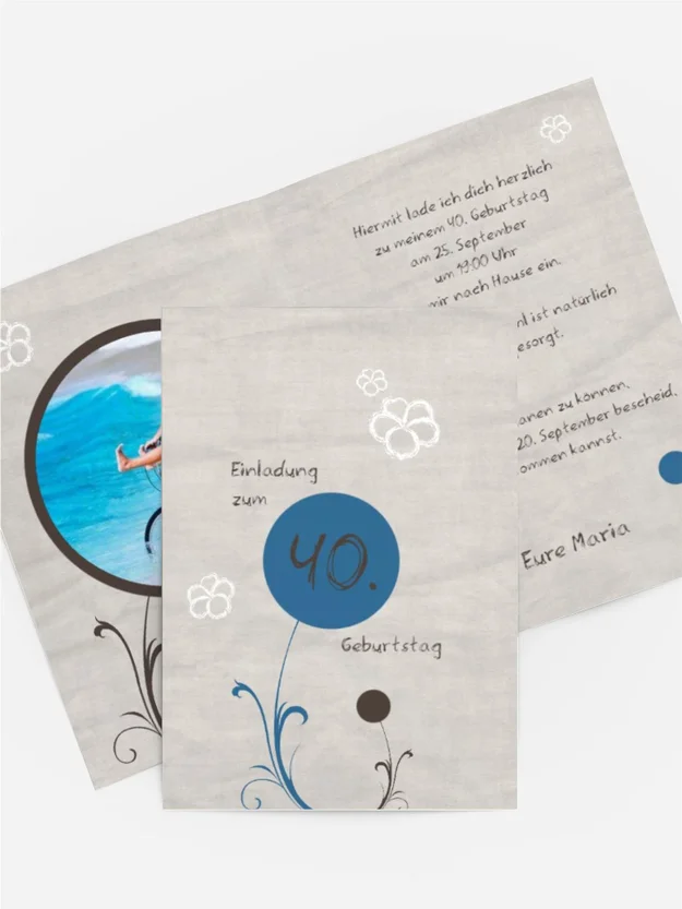 Einladungskarte Fantasyflower 40 Foto