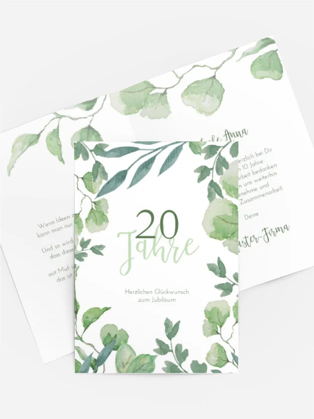 Jubiläumskarten Üppigem Grün